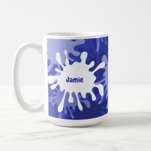 Hip abstrakter blauer Malerei-Splatter-Tasse Kaffeetasse