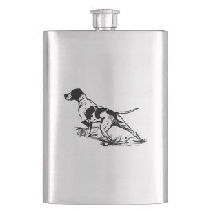 Hip flask hunting dog / Flachmann mit Jagdhund