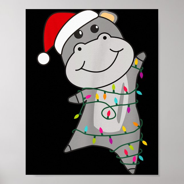 Hip Happy Christmas Fairy Lights Sweet Animals Hip Poster (Vorne)