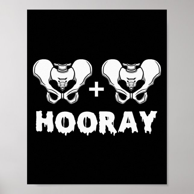 Hip Hip Hooray Funny Anatomy Pun Skeleton Bone  Poster (Vorne)