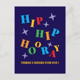 Hip Hip Hurra Bunte Gratulationskarte Postkarte