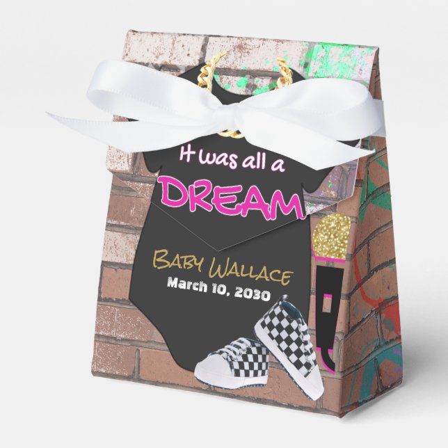 Hip Hop Baby Shower Girl der 90er Jahre} Zelte Geschenkschachtel (Vorderseite)