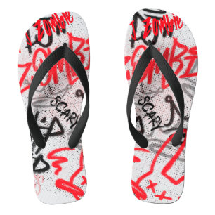 Hip Hop Beängstigend Street Graffiti Flip Flops