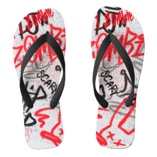 Hip Hop Beängstigend Street Graffiti  Flip Flops