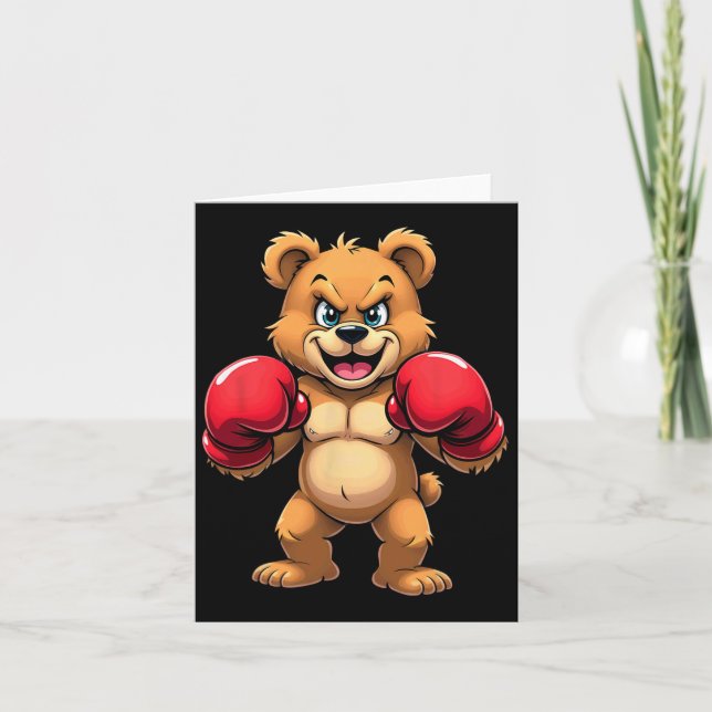 Hip Hop Bear Boxing Karte (Vorderseite)