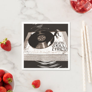 HIP HOP BEATS SKILL TEXTE AUF TURNTABLE SERVIETTE