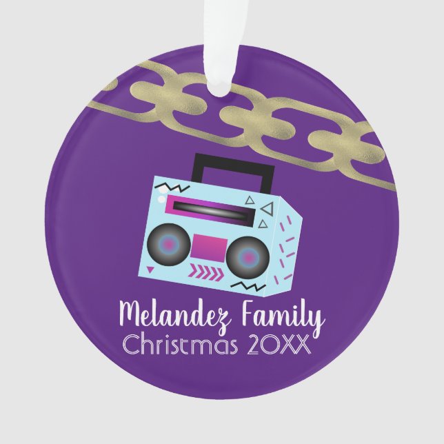 Hip Hop Boom Box Foil Chain Ornament (Vorderseite)