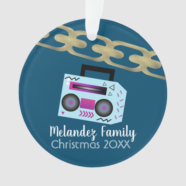 Hip Hop Boom Box Foil Chain Ornament (Vorderseite)