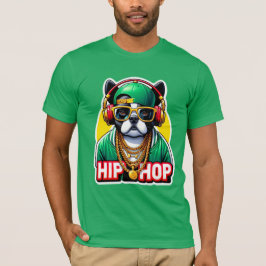 HIP HOP BOSTON TERRIER GREEN 6 T-Shirt