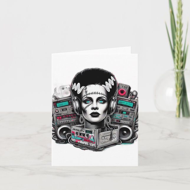 Hip Hop Bride Frankensteins Karte (Vorderseite)
