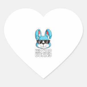 Hip Hop Bunny Oaster Boys Mädchen Kinder Männer Ra Herz-Aufkleber