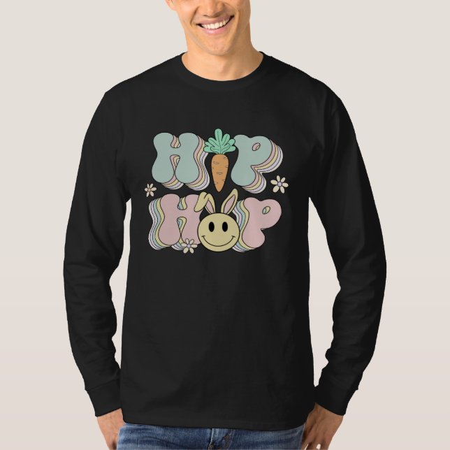 Hip Hop Bunny Smile Face Cute Retro Groovy Rabbit  T-Shirt (Vorderseite)
