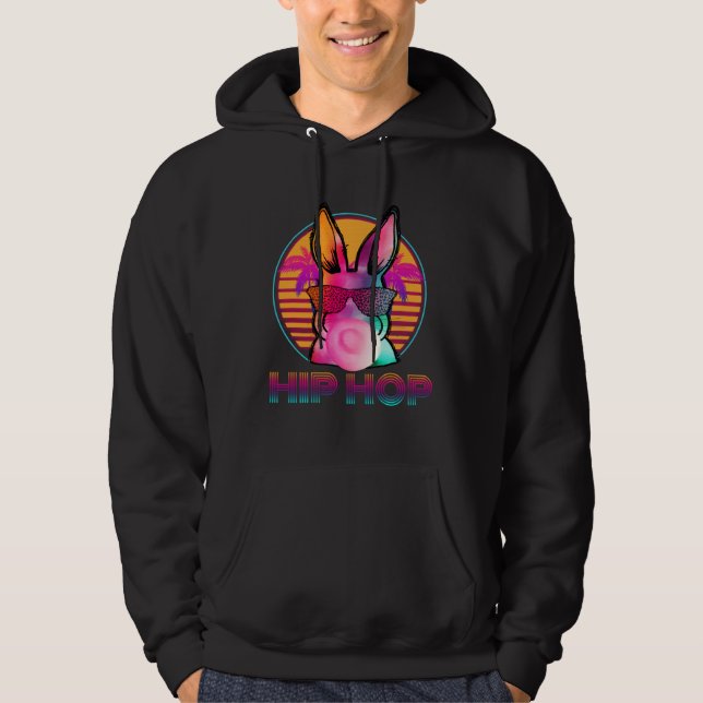 Hip Hop Bunny With Sunglasses Cute Easter  Rabbit  Hoodie (Vorderseite)