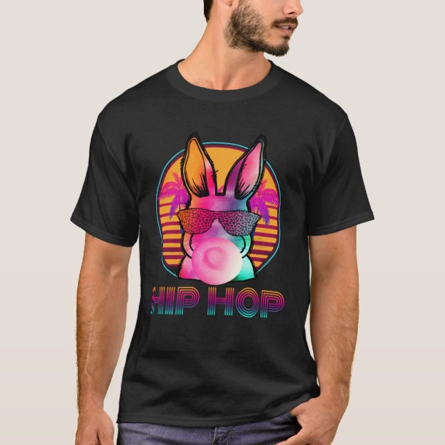 Hip Hop Bunny With Sunglasses Cute Easter  Rabbit  T-Shirt (Vorderseite)