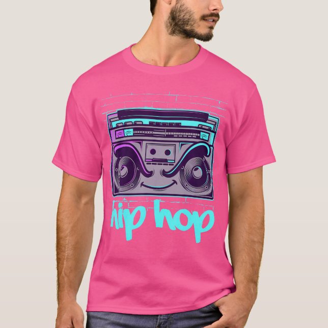Hip Hop Cassette Recorder Rapper Music 90S Hiphop T-Shirt (Vorderseite)