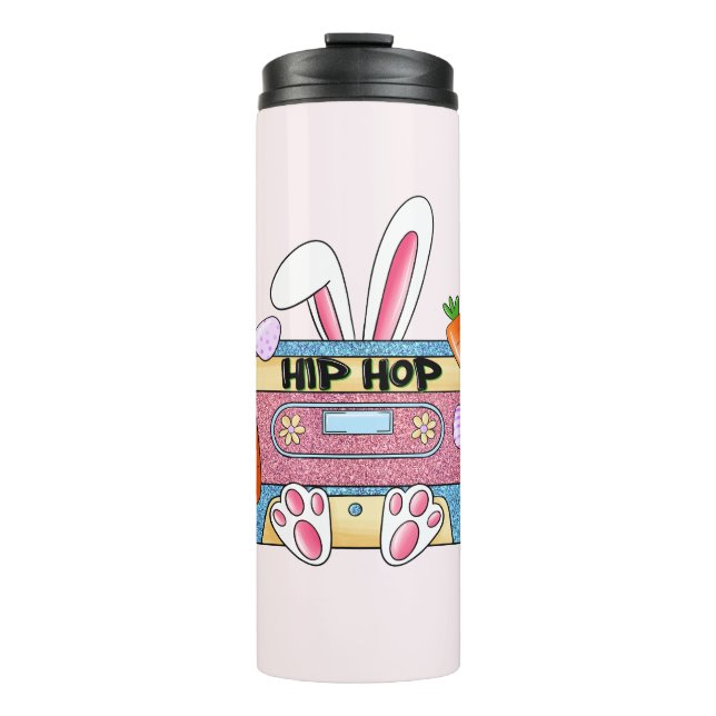 Hip Hop Cassette Tape Bunny Thermosbecher (Vorderseite)