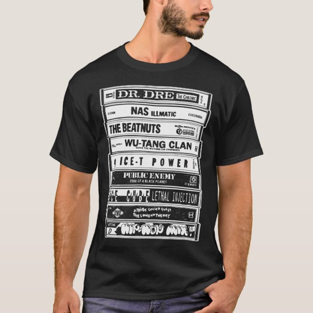 Hip Hop Cassettes Old School Rap T-Shirt (Vorderseite)