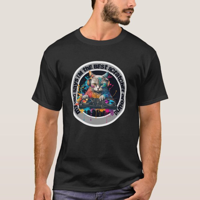 Hip Hop Cat Kopfhörer DJ Music Turn Table Cool Ca T-Shirt (Vorderseite)