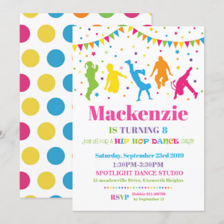 Hip Hop Dance Geburtstagsfeier Einladung Girl