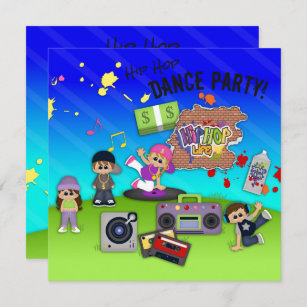 Hip Hop Dance Life Kid's Party Einladung