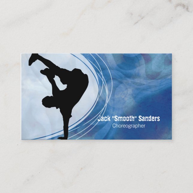 Hip Hop Dancer Grunge Choreograf Business Card Visitenkarte (Vorderseite)