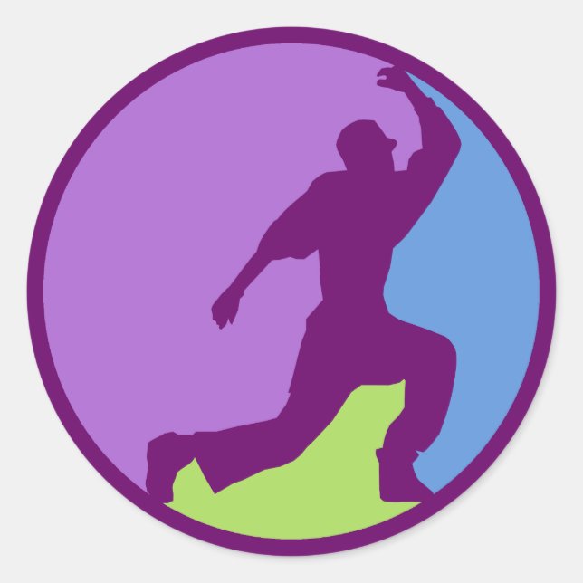 Hip Hop Dancer Runder Aufkleber (Vorderseite)