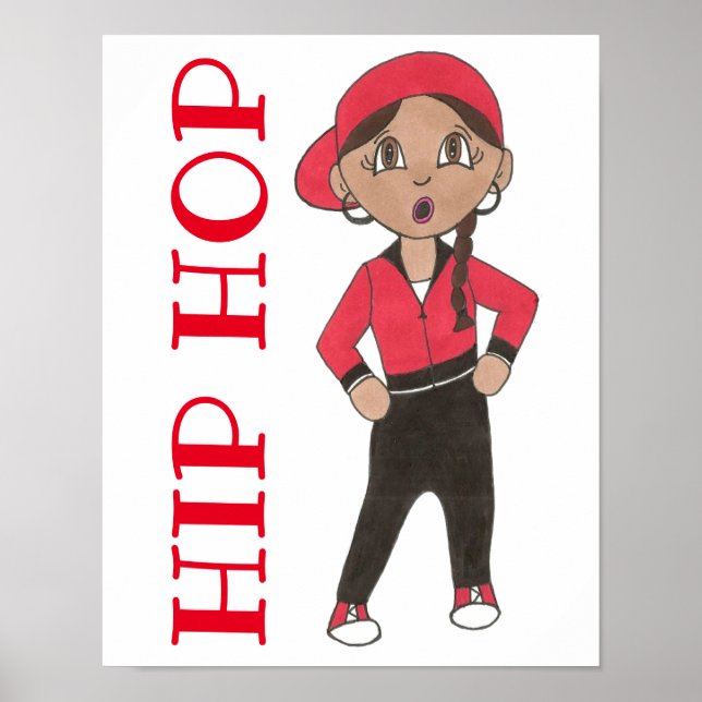 Hip Hop Dancer Tanzstudio Schuldekor Hiphop Poster (Vorne)