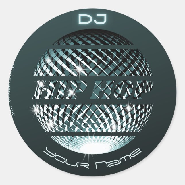 Hip Hop DJ Hiphop Runder Aufkleber (Vorderseite)
