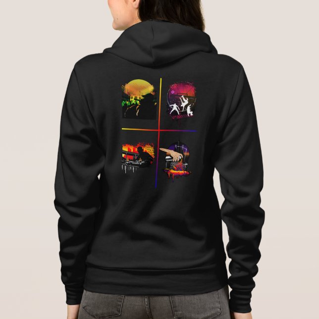 Hip Hop Elemente Reißverschluss Kapuzenpullover MC Hoodie (Rückseite)