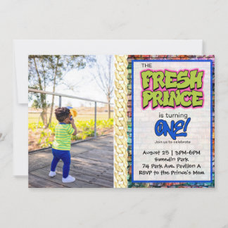 Hip Hop Fresh One mit Foto Geburtstag Einladung