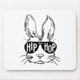 Hip Hop Frohe Ostern Hase Gesicht Mit Sonnenbrille Mousepad