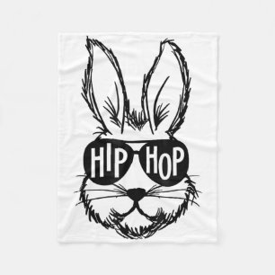 Hip Hop Frohe Ostern Hase Gesicht Mit Sungles Männ Fleecedecke