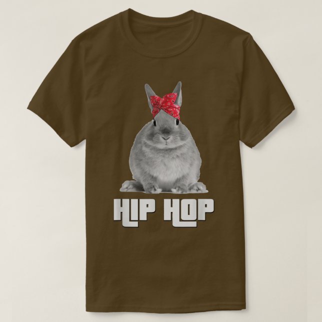 Hip Hop Gangsta Bunny Rabbit Ostern T mit Red Ba T-Shirt (Design vorne)