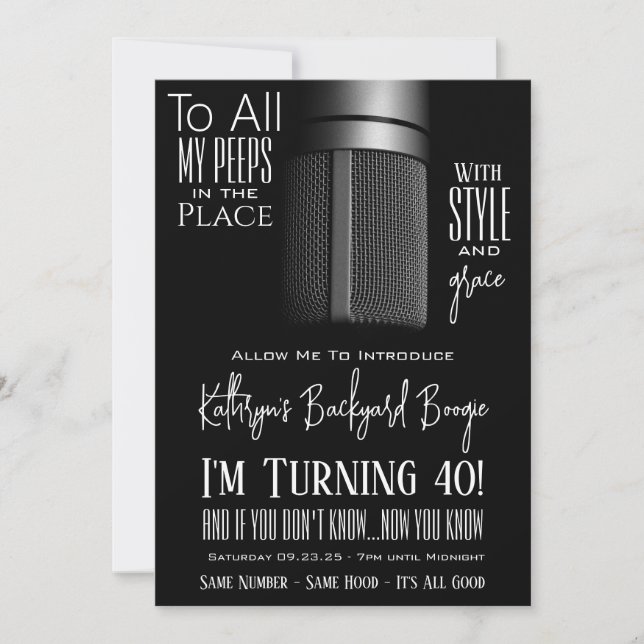 Hip Hop Geburtstag Einladung (Vorderseite)