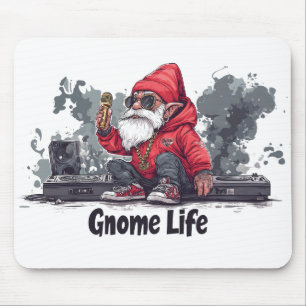 Hip Hop Gnome Illustration - Gnome Life Mousepad