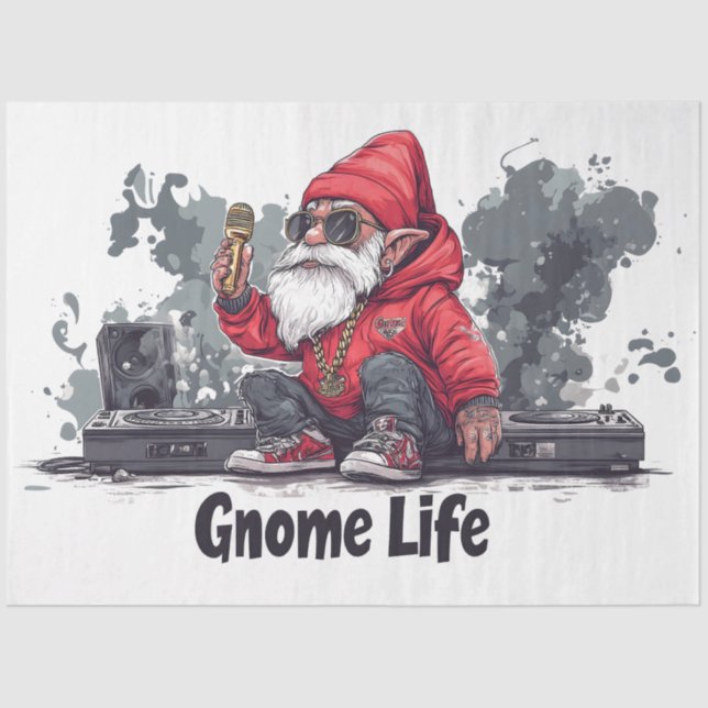 Hip Hop Gnome Illustration - Gnome Life Seidenpapier (Vorderseite)