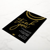 Hip Hop Gold Chain Baby Dusche Danke Karte