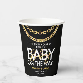 Hip Hop Gold Chain Baby Dusche Pappbecher
