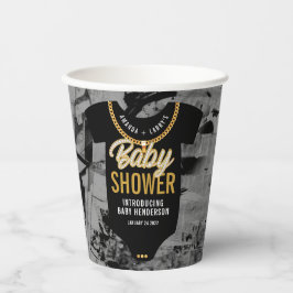 Hip Hop Gold Chain Baby Dusche Pappbecher