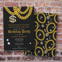 Hip Hop Gold Cuban Link Chain 90's Birthday Party