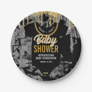 Hip Hop Goldkette Baby Shower Papierplatte Pappteller