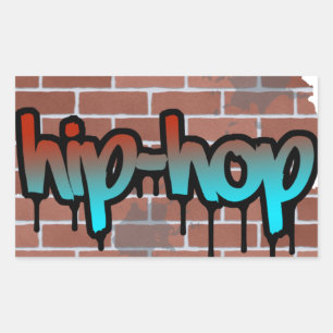 Hip Hop Graffiti-Design Rechteckiger Aufkleber