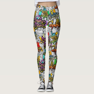 Hip Hop Graffiti Muster Leggings