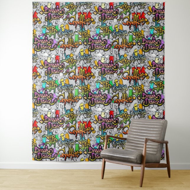Hip Hop Graffiti Tapisserien Wandteppich (Beispiel)