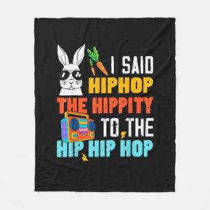 Hip Hop Hippity Lustiger Osterhase Jungen Mädchen Fleecedecke