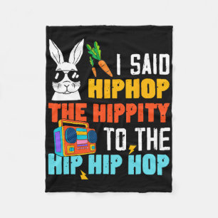 Hip Hop Hippity Lustiger Osterhase Jungen Mädchen Fleecedecke