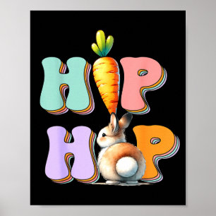 Hip Hop Hippity Lustiger Osterhase Jungen Mädchen Poster
