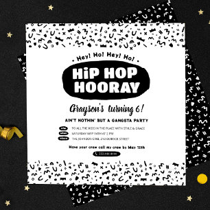 Hip Hop Hooray Geburtstag, 90er Jahre alter Rap Ly Einladung