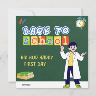 Hip Hop Hooray Happy First Day Einladung