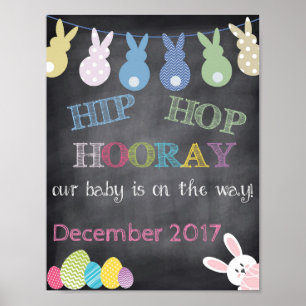 Hip Hop Hooray Osterschwangerschaft Ankündigung Poster